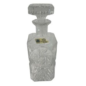 Vintage MCM Crystal Decanter Bleikristall 24% Lead Germany Clear & Frosted Bar
